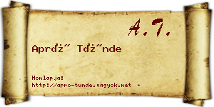 Apró Tünde névjegykártya
