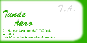 tunde apro business card